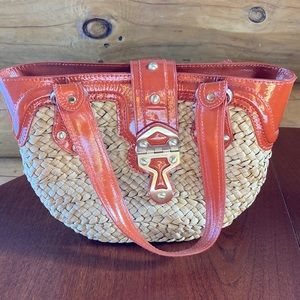 Michael Kors Straw Woven Basket Handbag